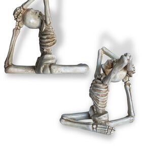 Goth Stretching Yoga Skeleton Statue